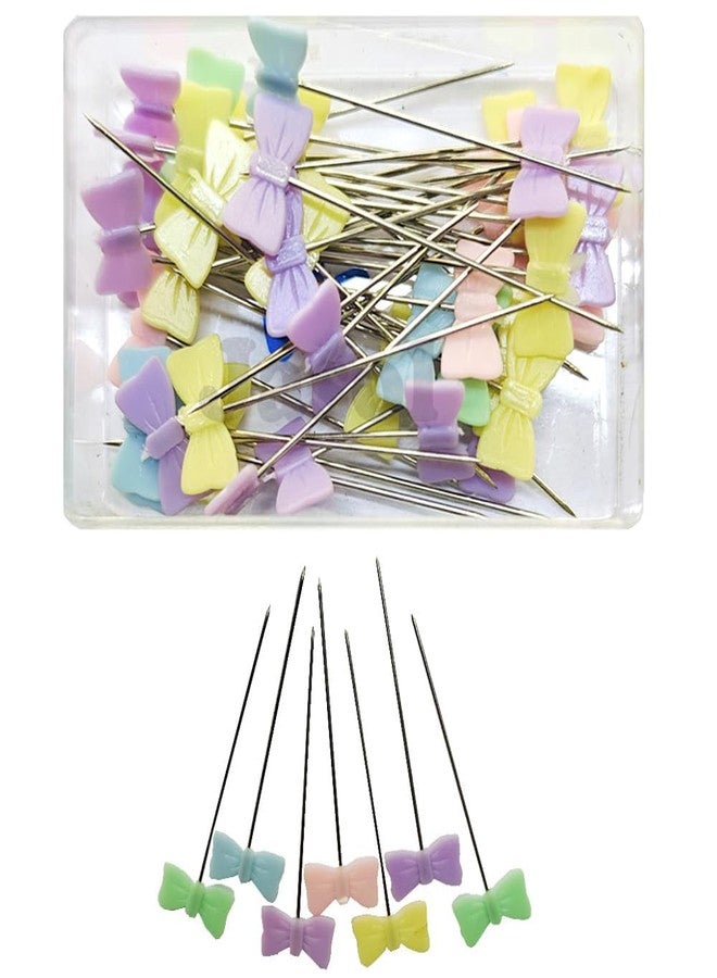 Jasol 50 Multicolor Straight Quilting Pins - Craft Positioning Pins Fixed Sewing Markers for Crafting, Dressmaking & Other Crafts (Bow Tie) - Image 1